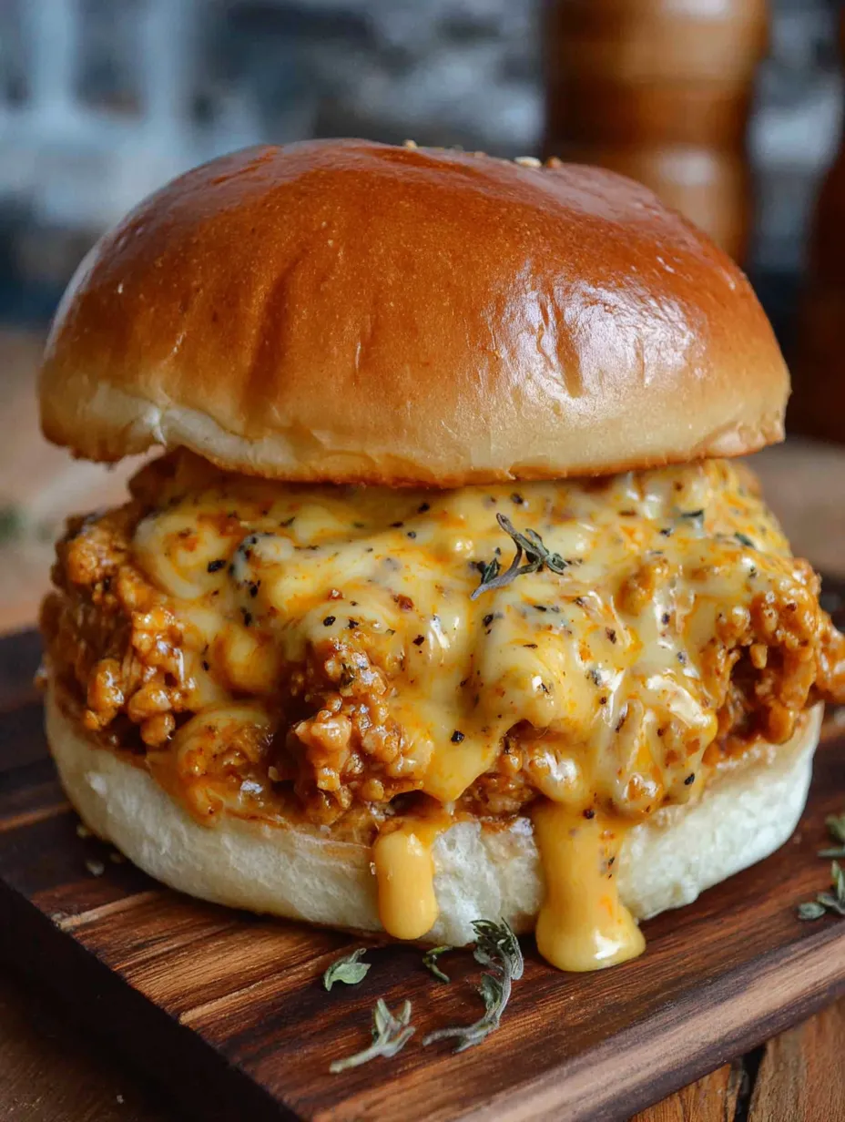 An image for the recipe: Cajun Chicken Sloppy Joes with Creamy Cheese Sauce