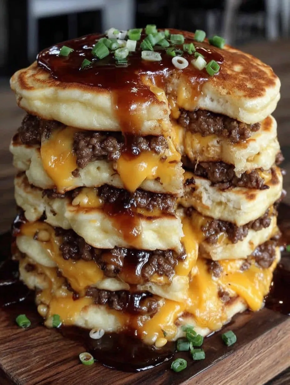 An image for the recipe: Irresistible Smash Burger Pancakes Fusion Recipe
