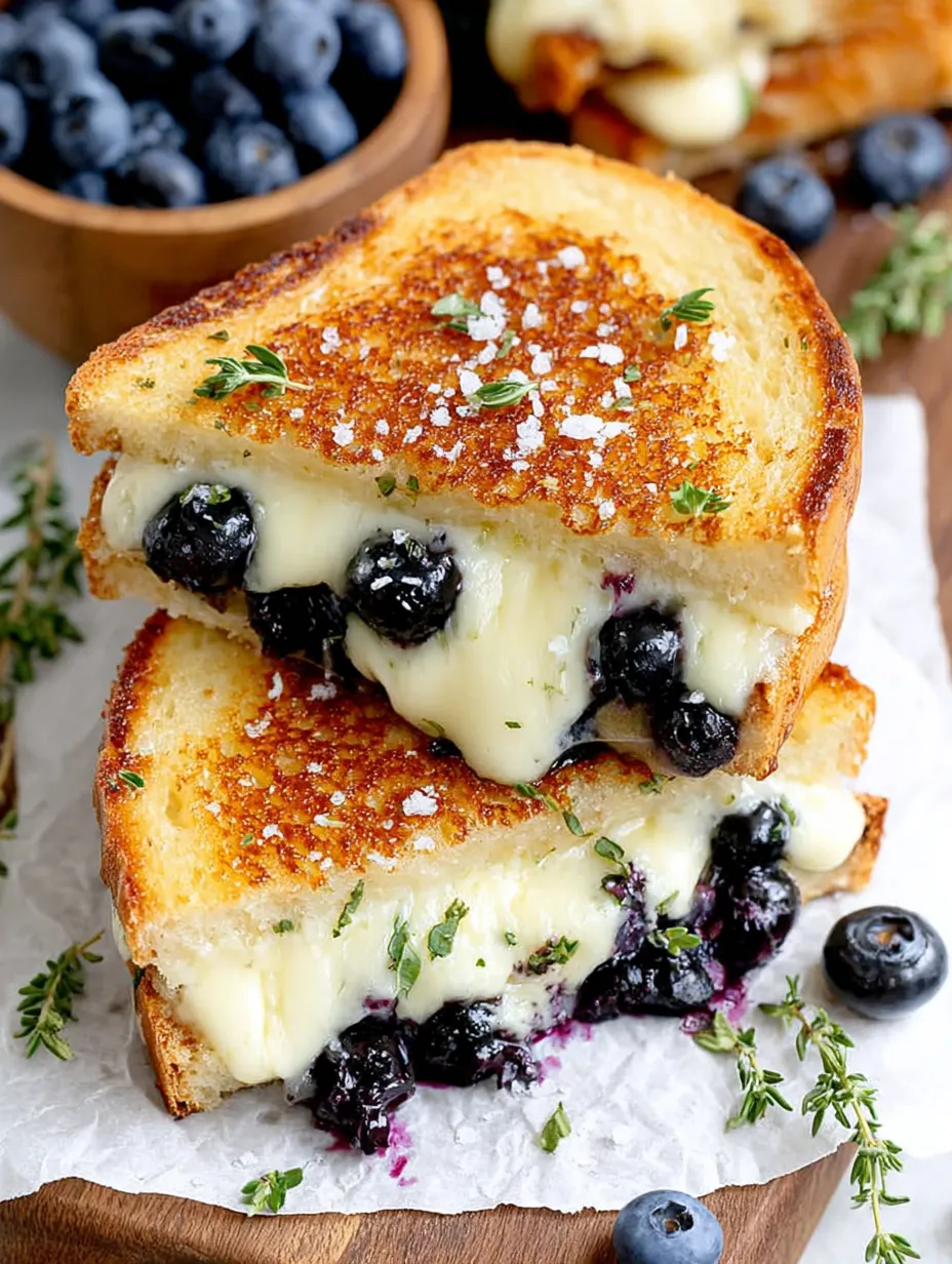 An image for the recipe: Crispy Blueberry Grilled Cheese: A Sweet and Savory Delight