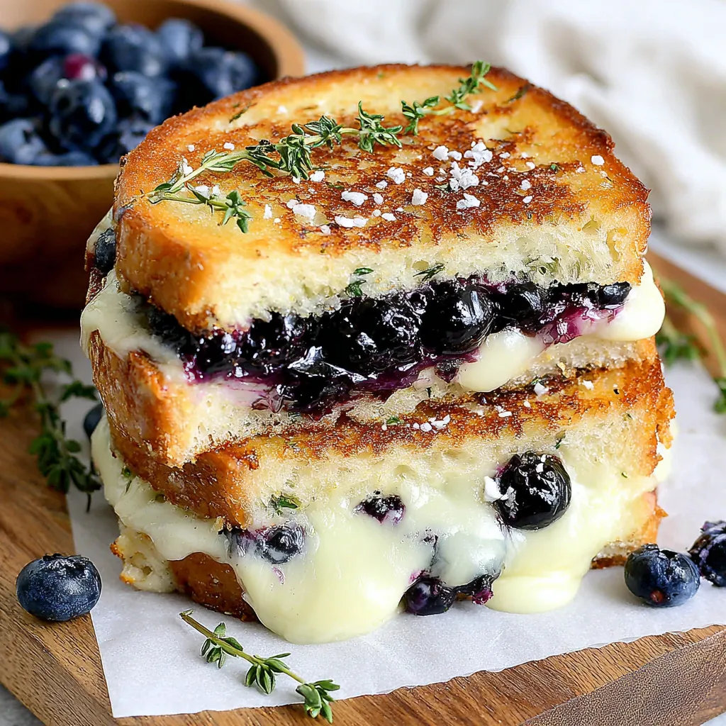 A delicious Crispy Blueberry Grilled Cheese, perfect for brunch!