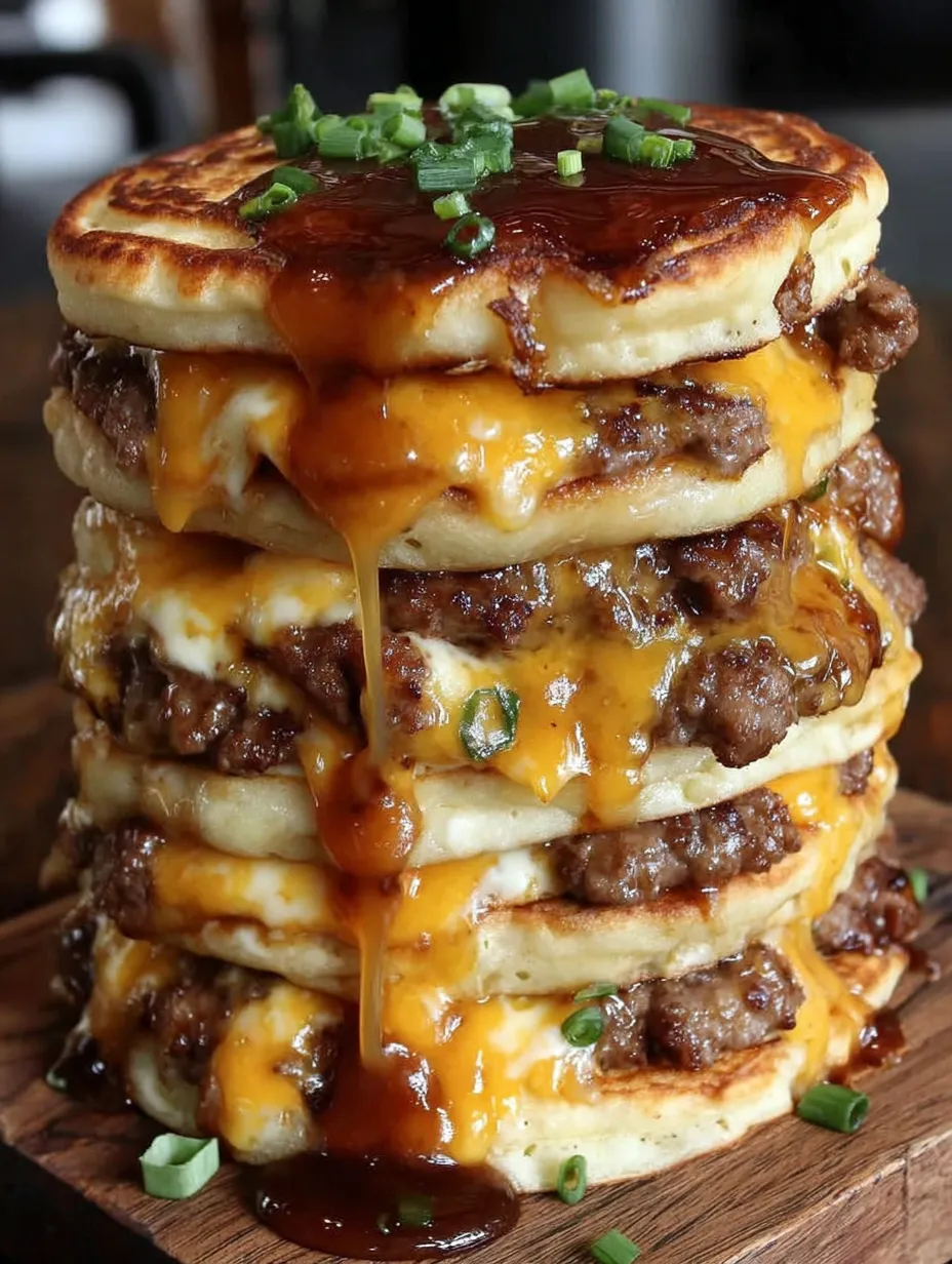An image for the recipe: Irresistible Smash Burger Pancakes Fusion Recipe