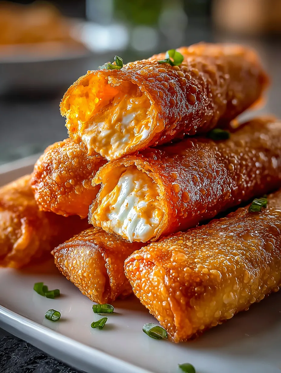 An image for the recipe: Buffalo Chicken Dip Egg Rolls: A Delicious & Easy Recipe