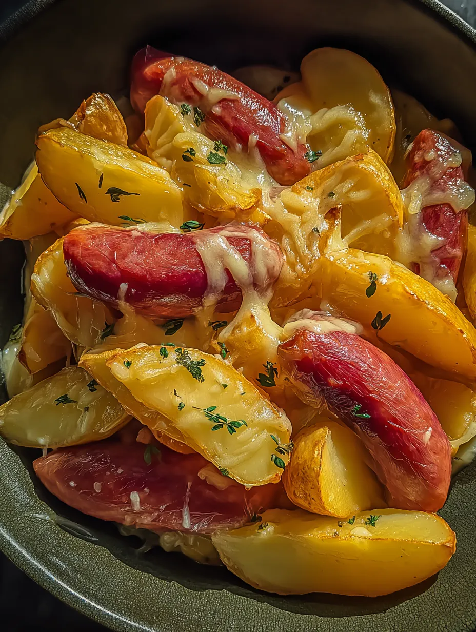 An image for the recipe: Cheesy Ranch Potatoes and Smoked Sausage Recipe